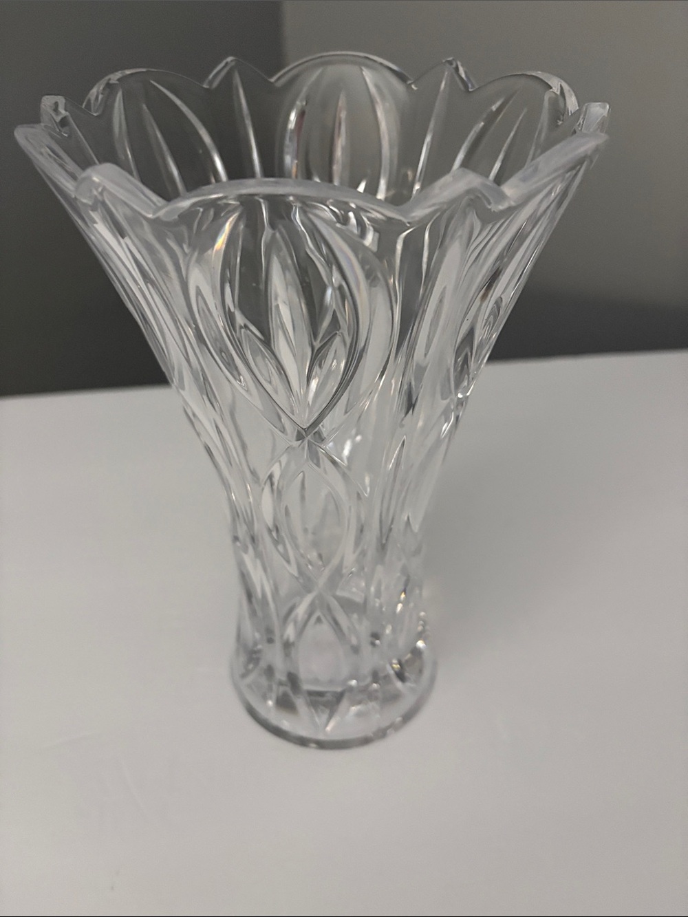 Lenox Clear Cut-Glass Style Decorative Vase